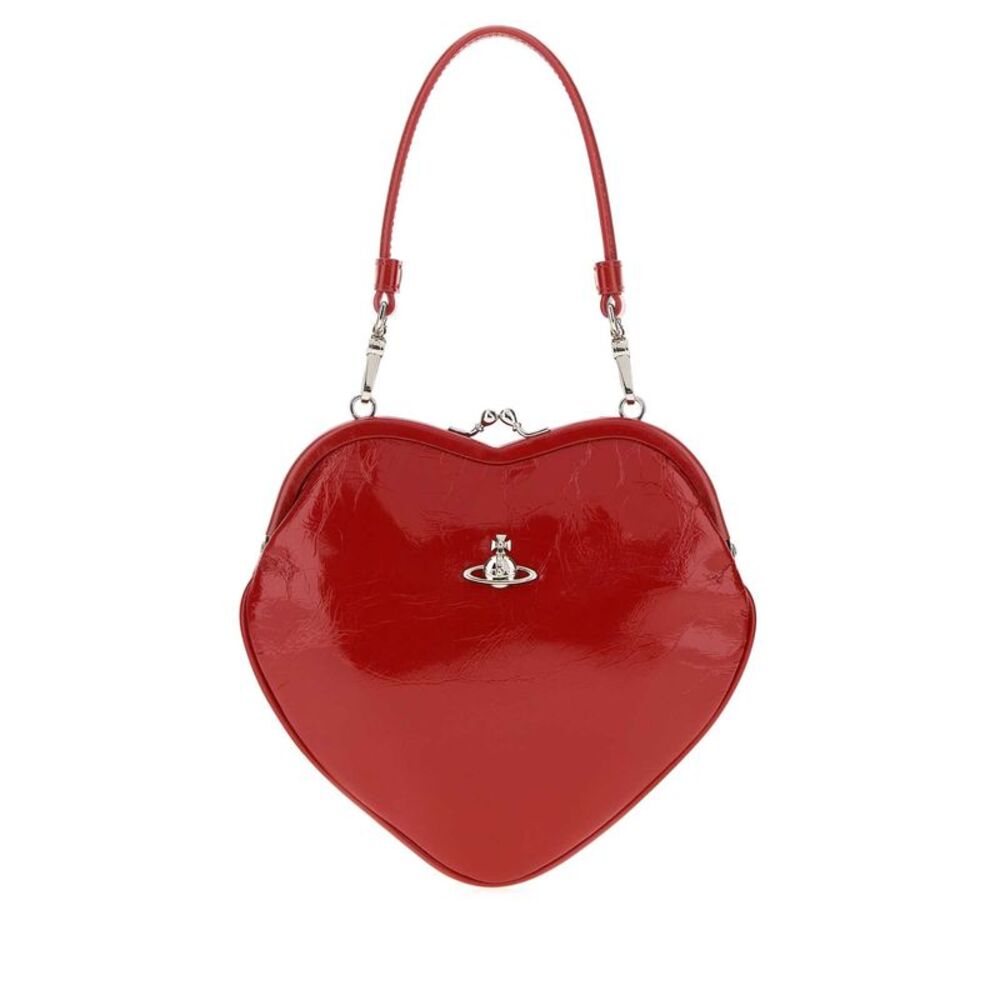 Vivienne Westwood Women Red Leather Belle Heart Frame Handbag